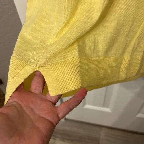 Talbots Women’s (S) Yellow V Neck Lightweight 3/4 Sleeves Pullover Sweater - Picture 5 of 5